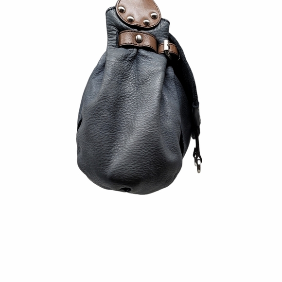 Kenneth Cole NY Blue Grey Leather Shoulder Bag - Picture 6 of 12